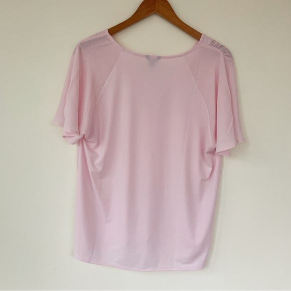 NWT Ann Taylor Short Sleeve V-Neck Shell Blouse Top Classic Light Pink S Small - Picture 3 of 5